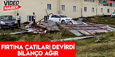 Ardahan'da fırtına… Çatılar uçtu, otomobiller hasar gördü