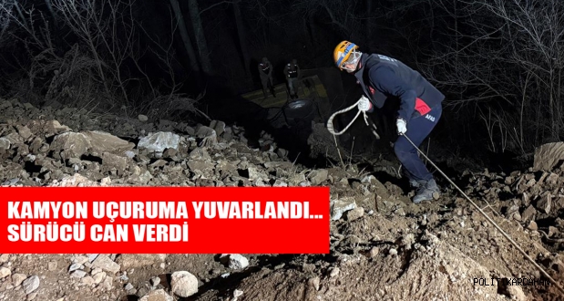 Kamyon uçuruma yuvarlandı: Sürücüsü olay yerinde can verdi