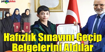 Hafızlara belgeleri verildi