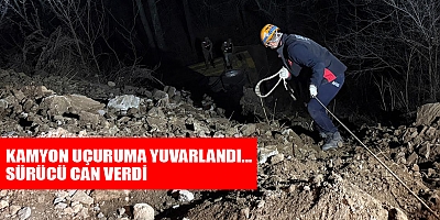 Kamyon uçuruma yuvarlandı: Sürücüsü olay yerinde can verdi